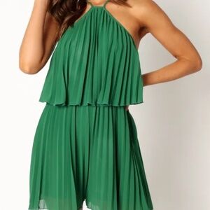 Petal & Pup Green Sleeveless Jumpsuit with Wide-Leg Silhouette